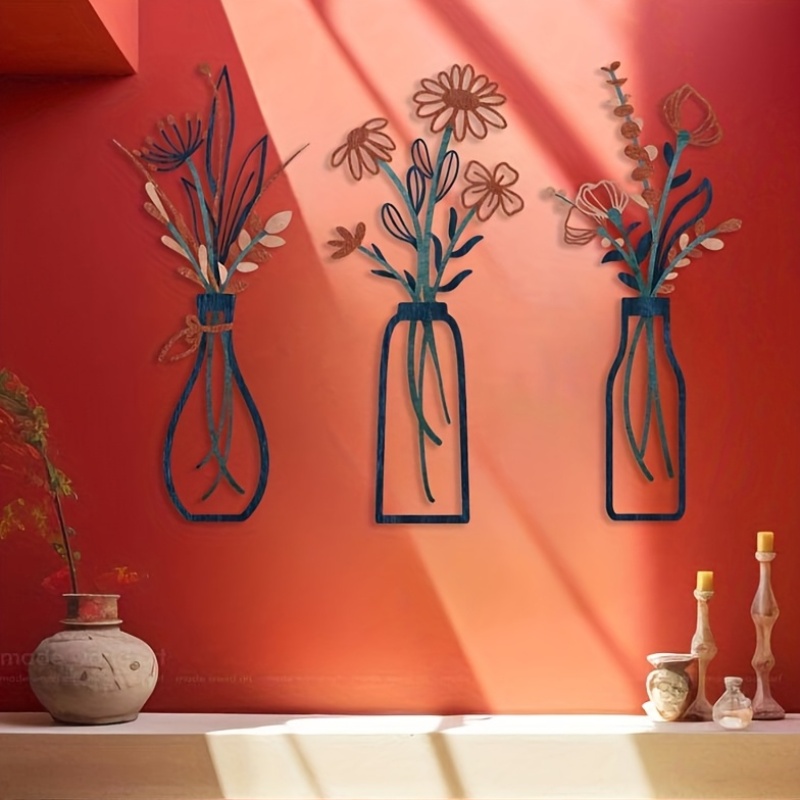 Interior Design Home Decor - 3 большие настенные скульптуры с цветочным