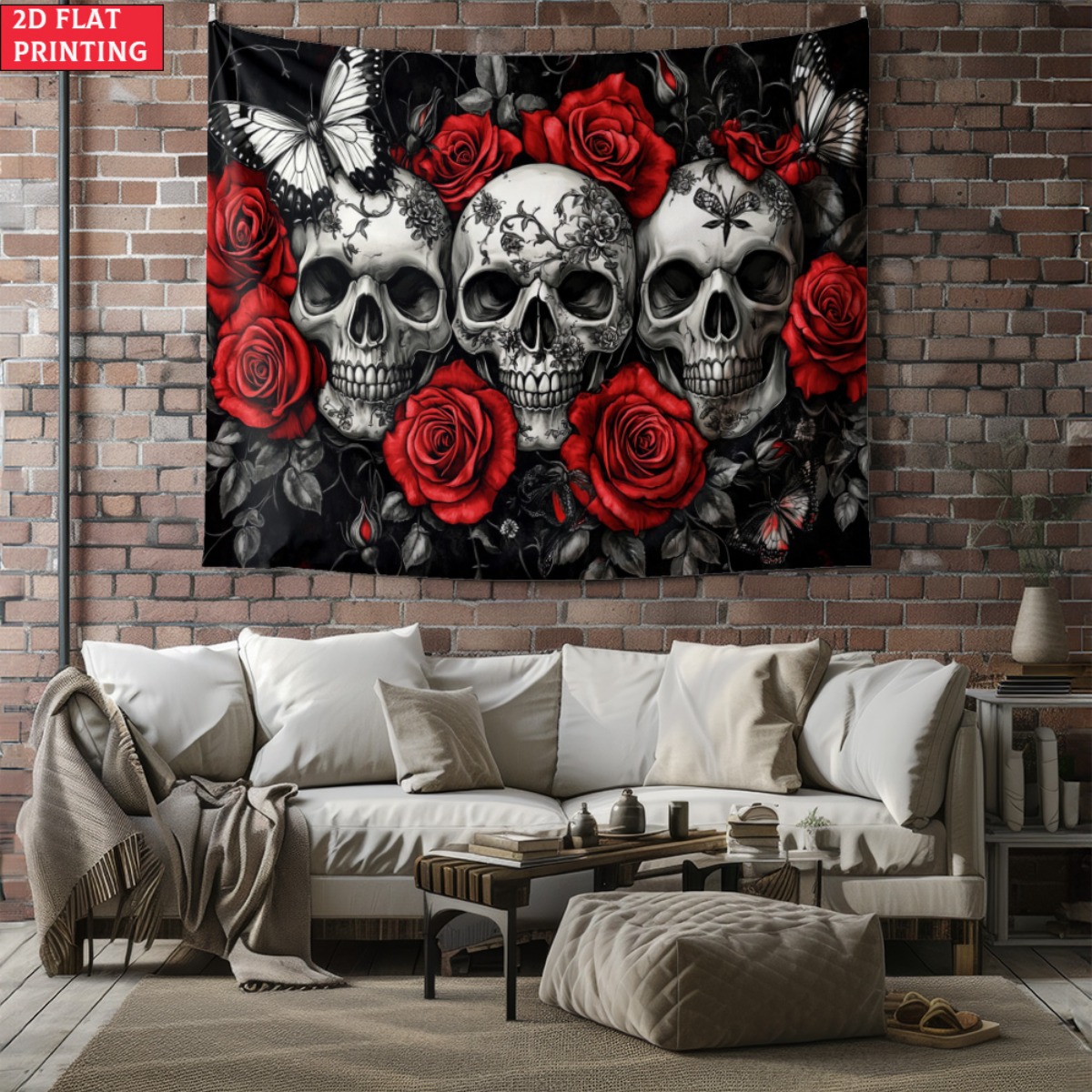 Interior Design Home Decor - Без рамы Череп и Розы Готический