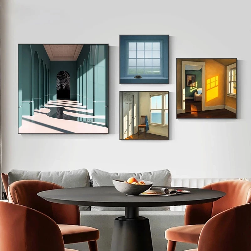 Interior Design Home Decor - Скандинавское окно снаружи пейзаж холст картина