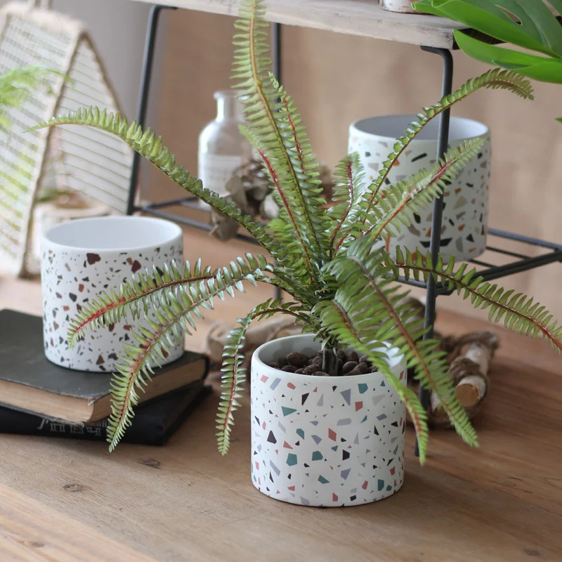 Terrazzo Pot Cement - Бетонная чашка для свечей, сосуд, силиконовые
