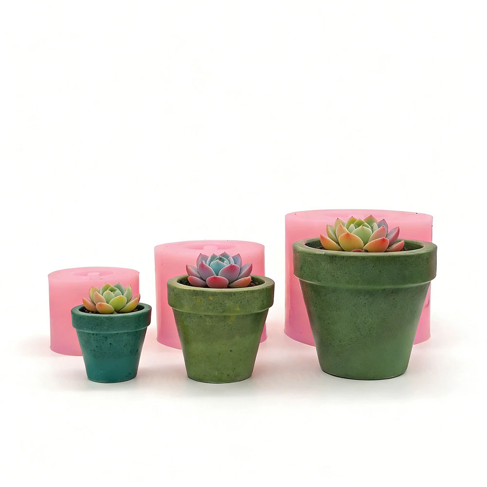 Terrazzo Pot Cement - Набор силиконовых форм для мини-кашпо: цемент,