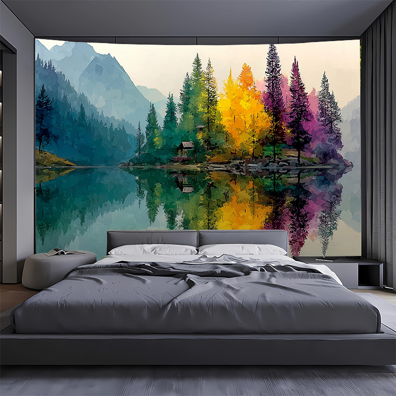 Красочное лесное озеро настенн – обзор и цена Interior Design Hd