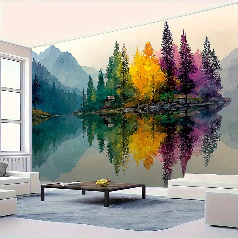 Красочное лесное озеро настенн – обзор и цена Interior Design Hd